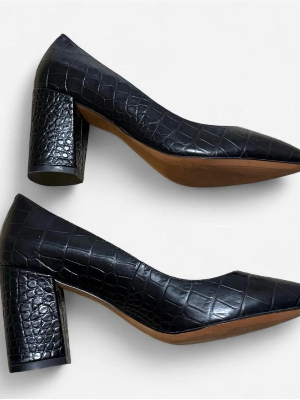 Cole Haan | Black Crocodile Embossed Leather | Size 6.5